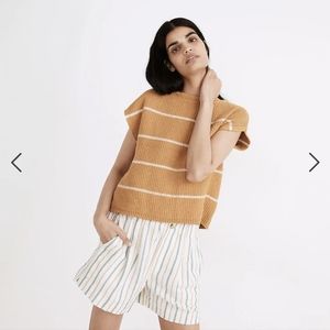 BOGO Madewell yellow button-back cropped sweater tee, size Small